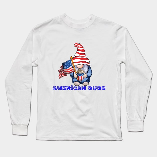 4th Of July Patriotic Gnomes Funny American Flag USA Long Sleeve T-Shirt by albaley